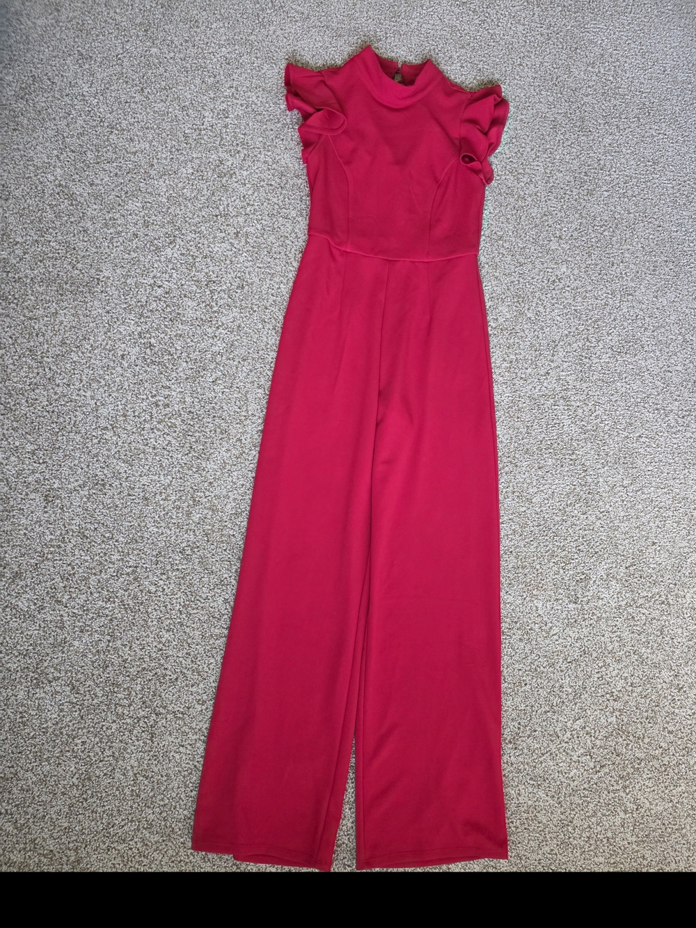 Women’s Red Ruffle-Sleeve Jumpsuit